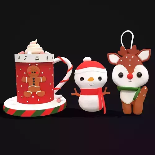 Christmas Toys and Hot Cocoa 3D Model Collection
