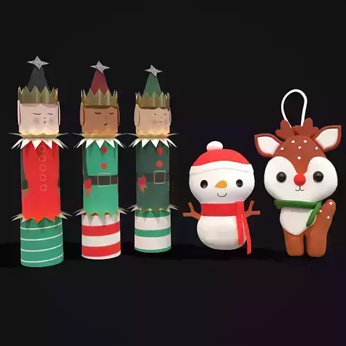 Christmas Toys and Crackers 3D Model Collection