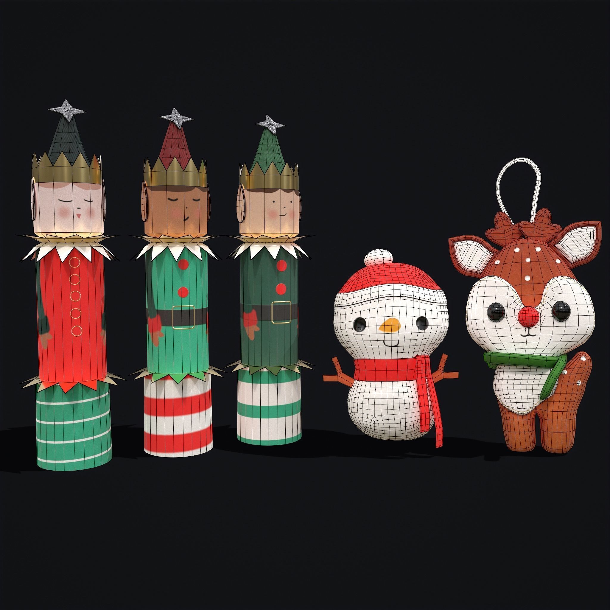 Christmas Toys and Crackers 3D Model Collection_3