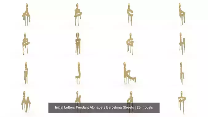 Initial Letters Pendant Alphabets Barcelona Streets