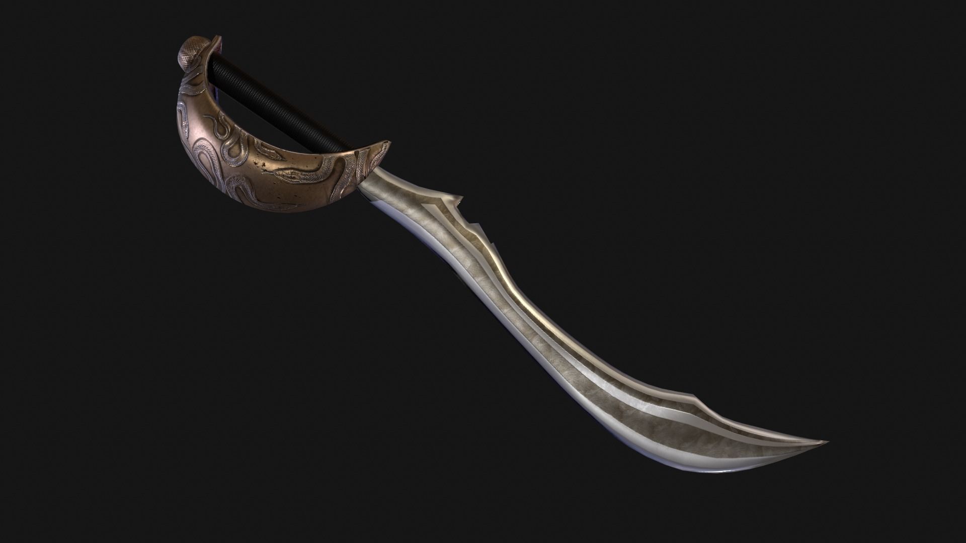 Pirate Girl Low-poly 3D model_3