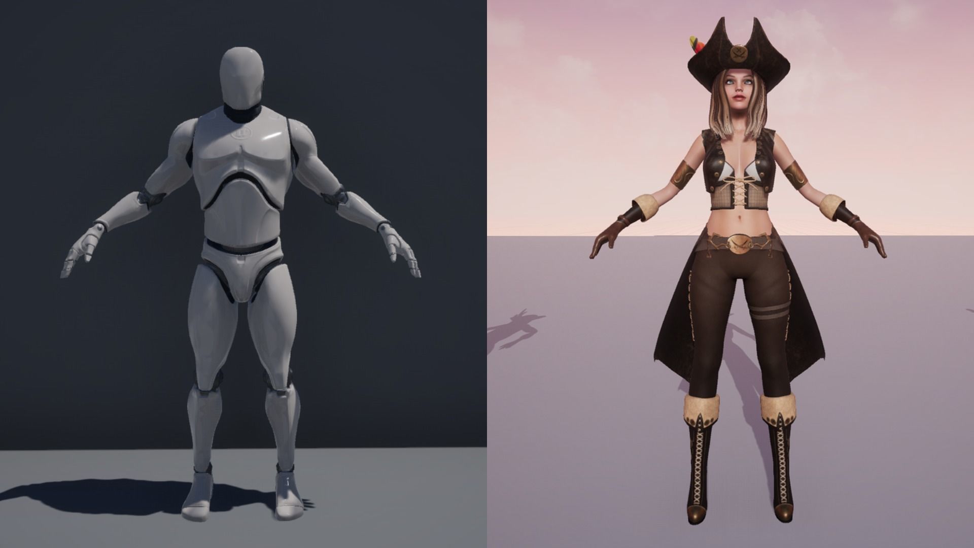 Pirate Girl Low-poly 3D model_6