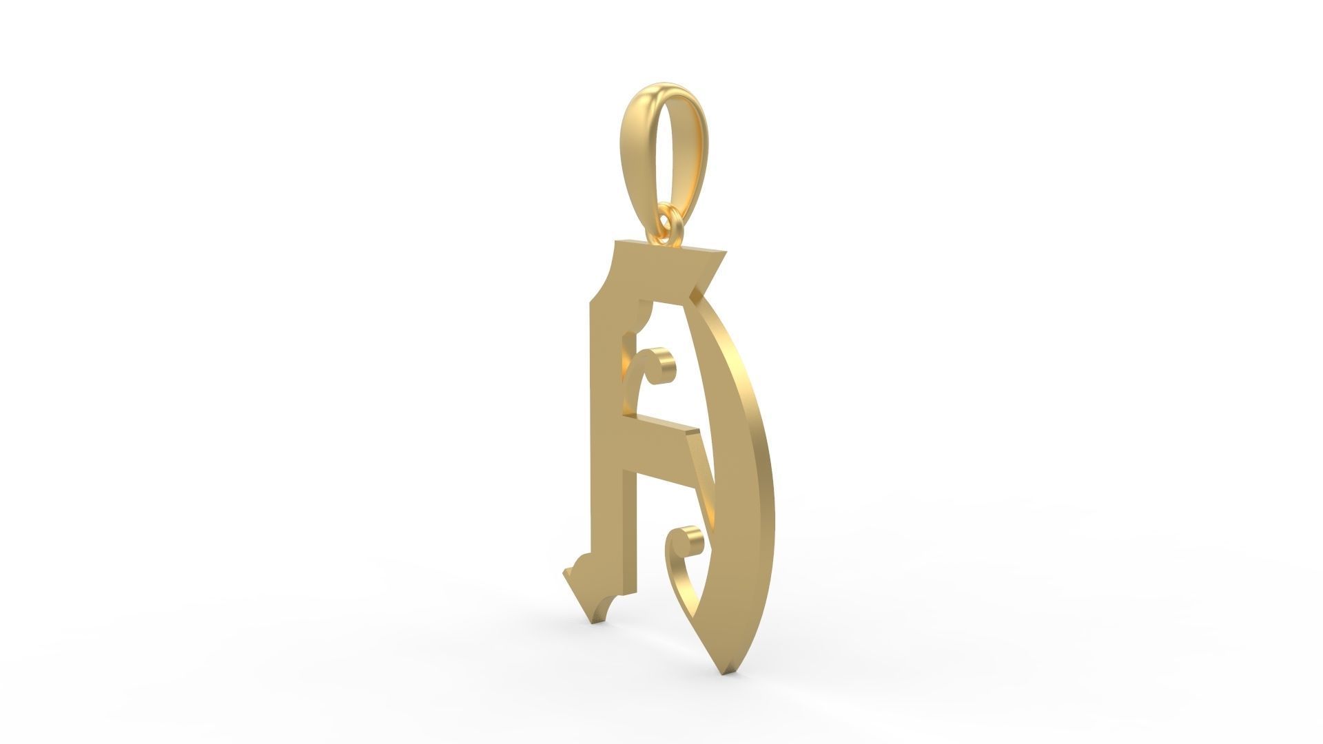 Initial Letters Pendant Battom Glory A 3D print model_1