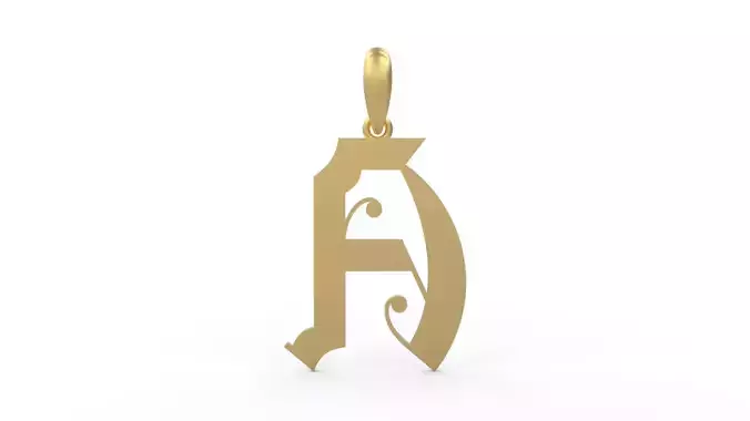 Initial Letters Pendant Battom Glory A 3D print model