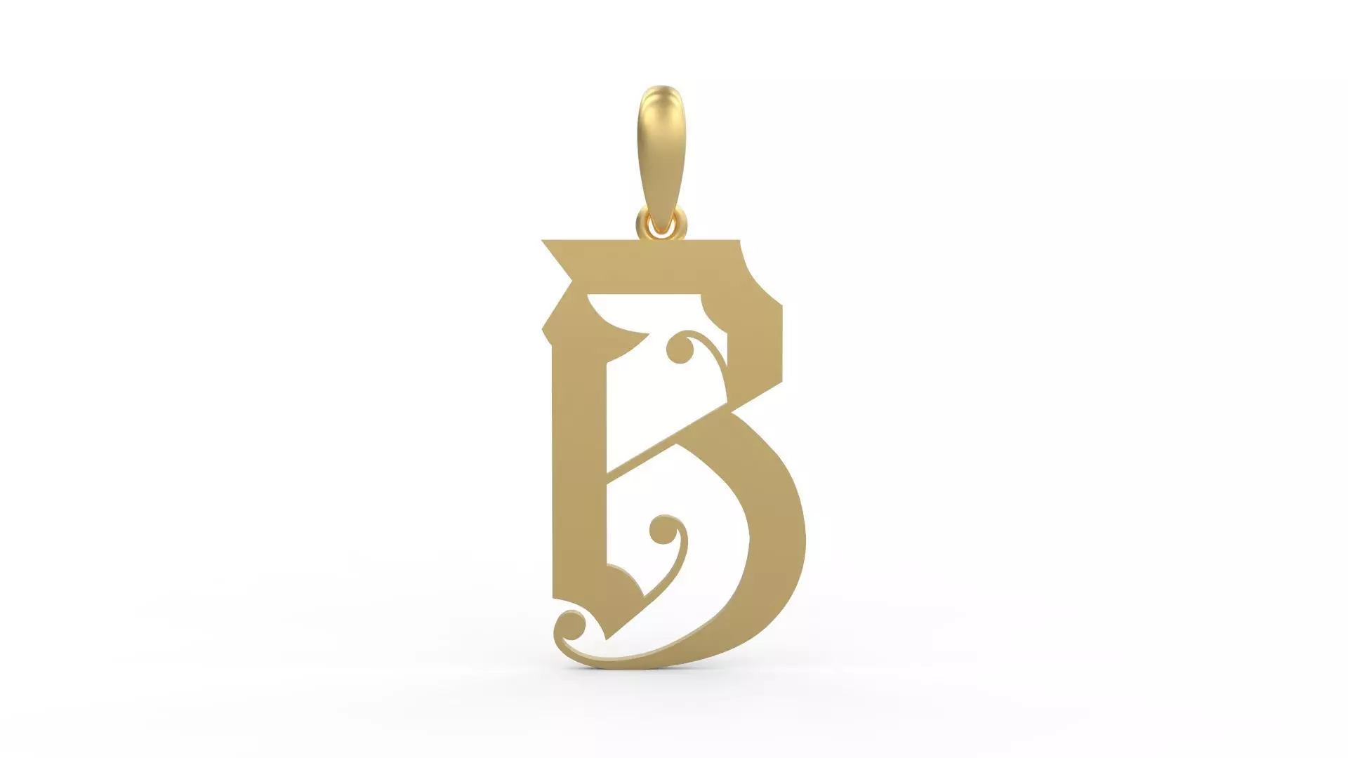 Initial Letters Pendant Battom Glory B 3D print model_0