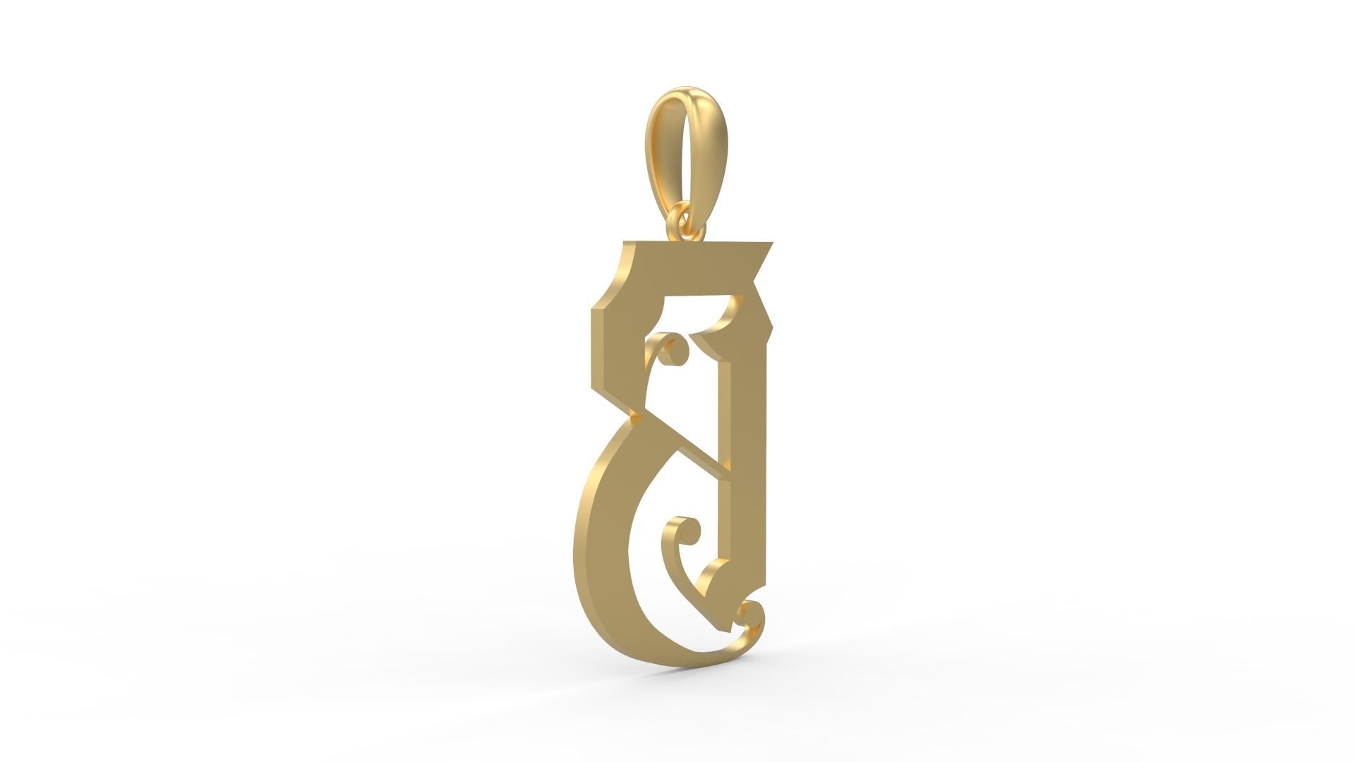 Initial Letters Pendant Battom Glory B 3D print model_3