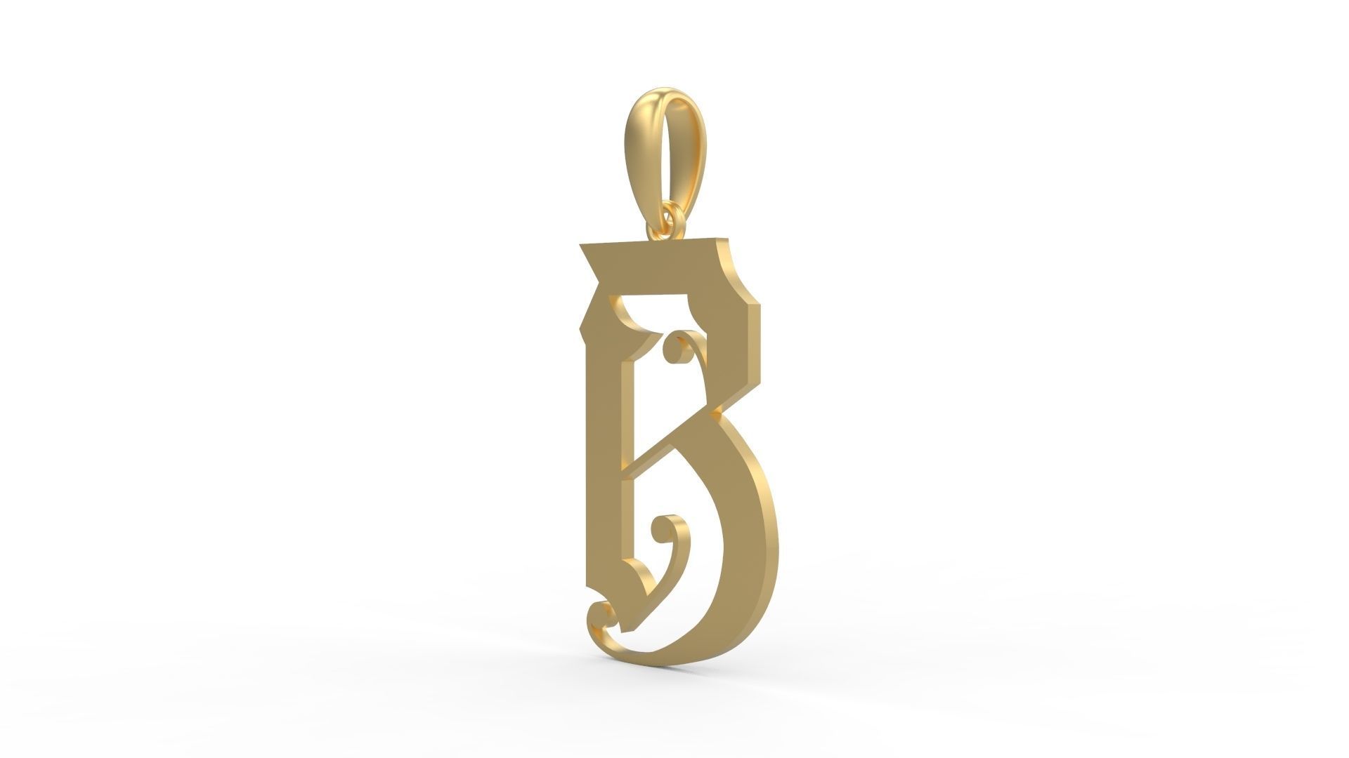 Initial Letters Pendant Battom Glory B 3D print model_1