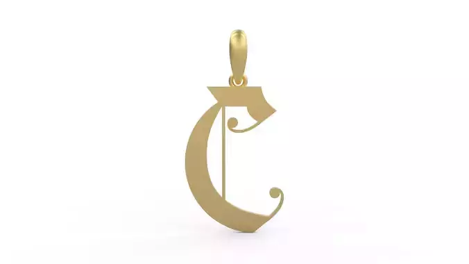 Initial Letters Pendant Battom Glory C 3D print model