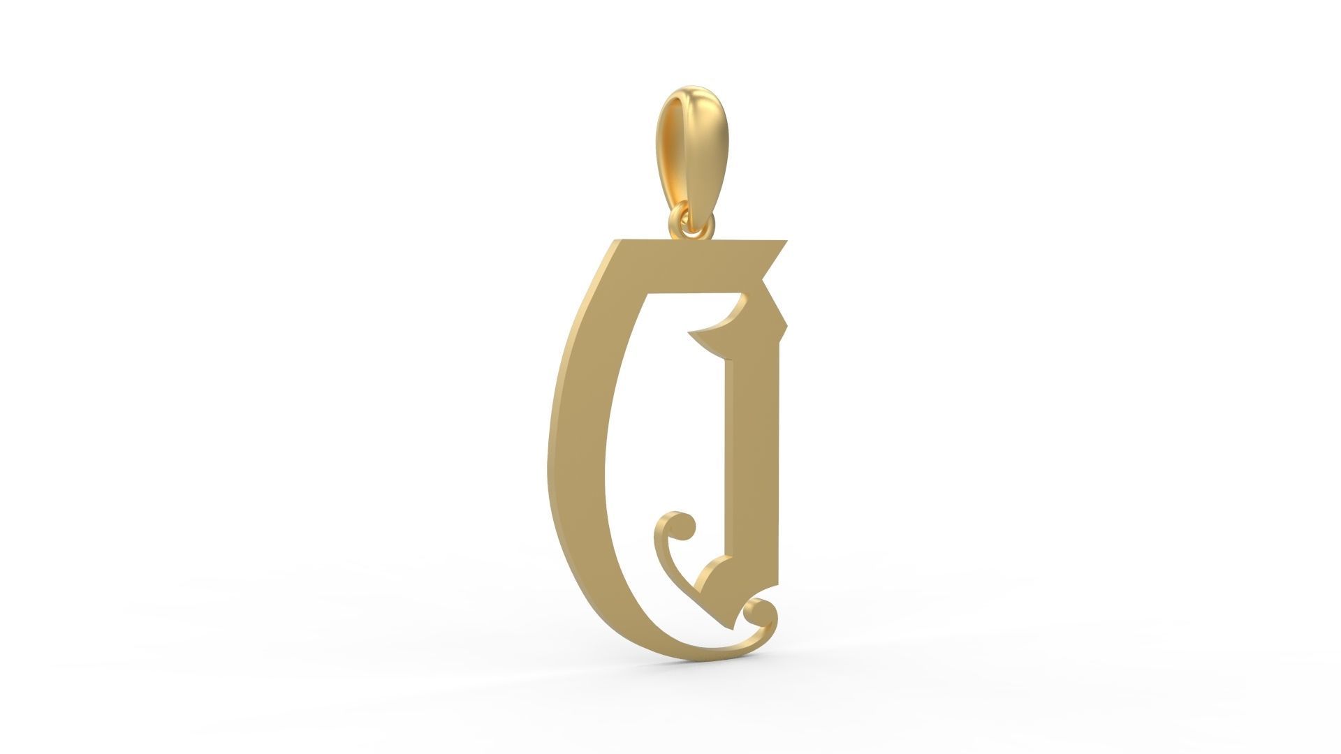 Initial Letters Pendant Battom Glory D 3D print model_3
