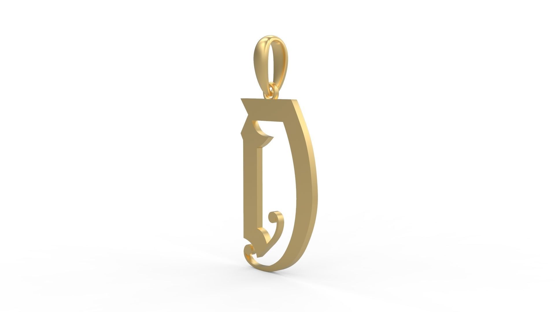 Initial Letters Pendant Battom Glory D 3D print model_1