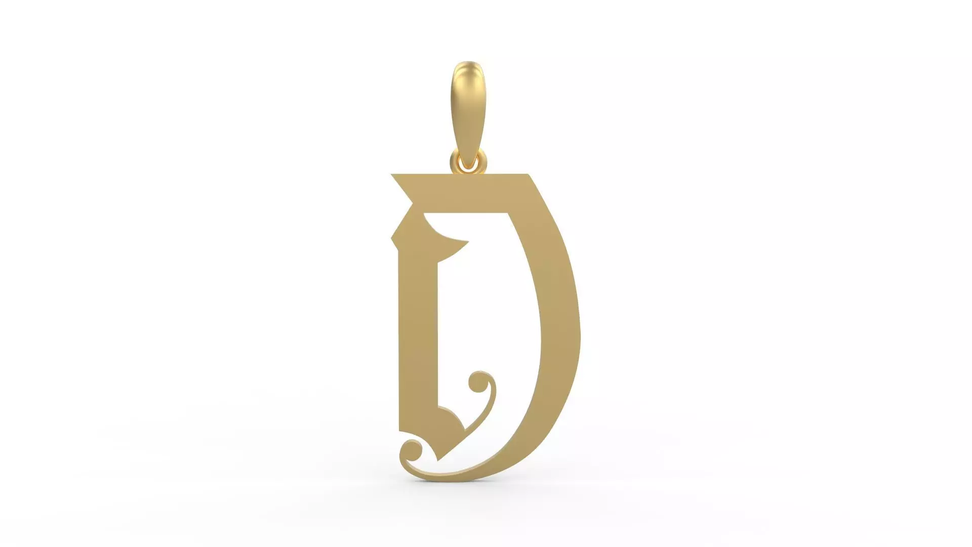Initial Letters Pendant Battom Glory D 3D print model_0