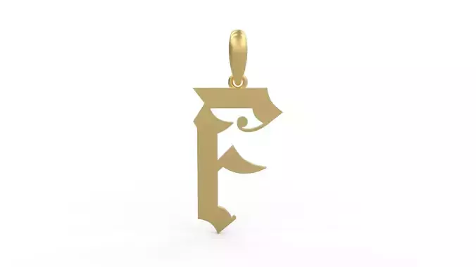 Initial Letters Pendant Battom Glory F 3D print model