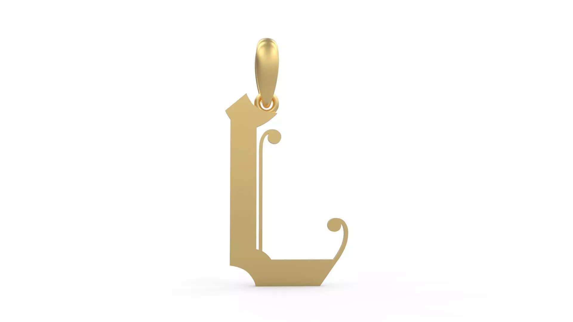 Initial Letters Pendant Battom Glory L 3D print model_0