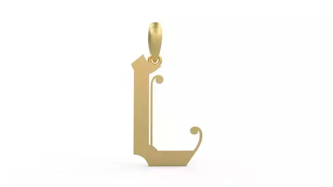 Initial Letters Pendant Battom Glory L 3D print model