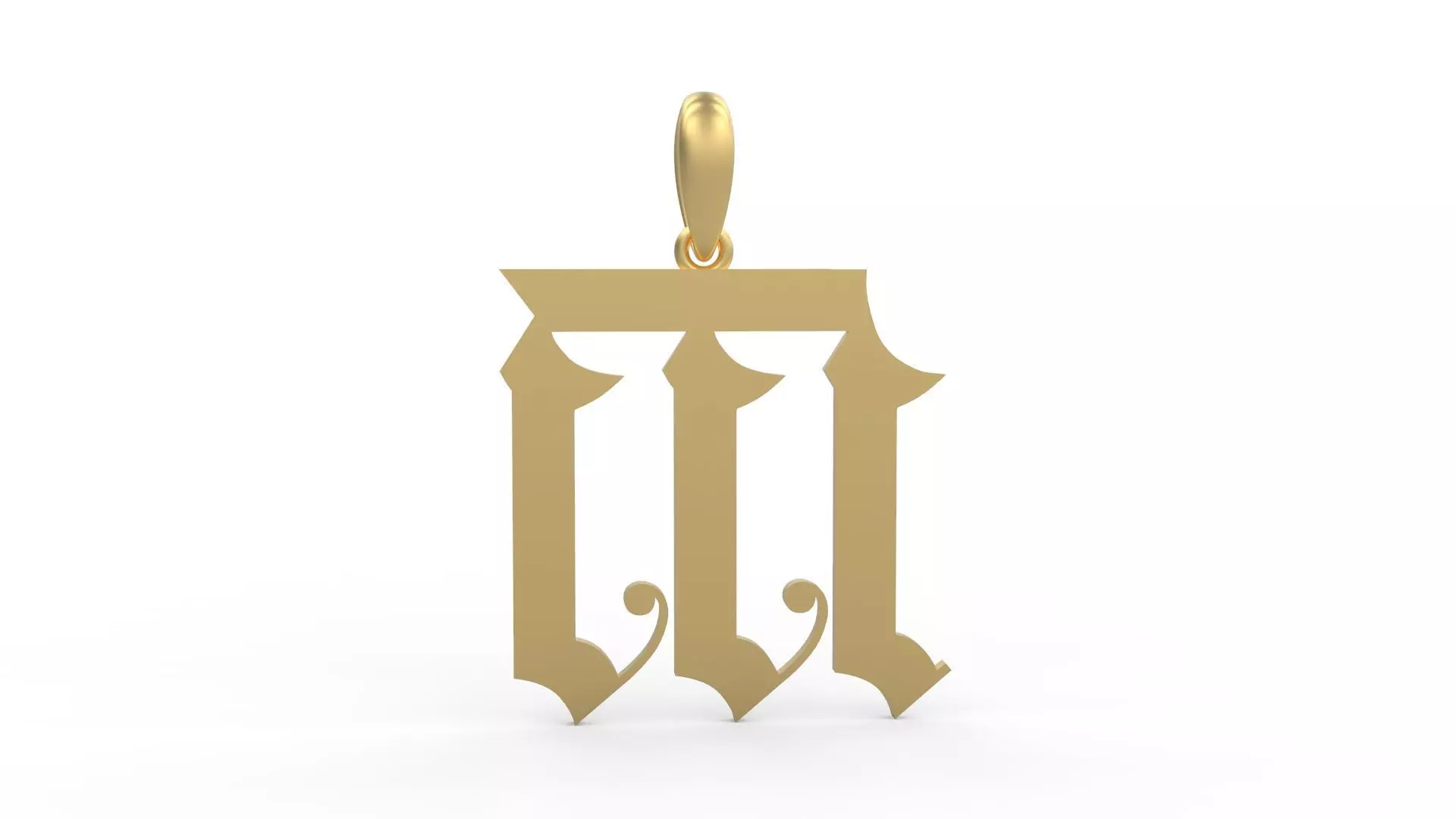 Initial Letters Pendant Battom Glory M 3D print model_0