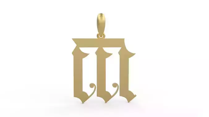 Initial Letters Pendant Battom Glory M 3D print model