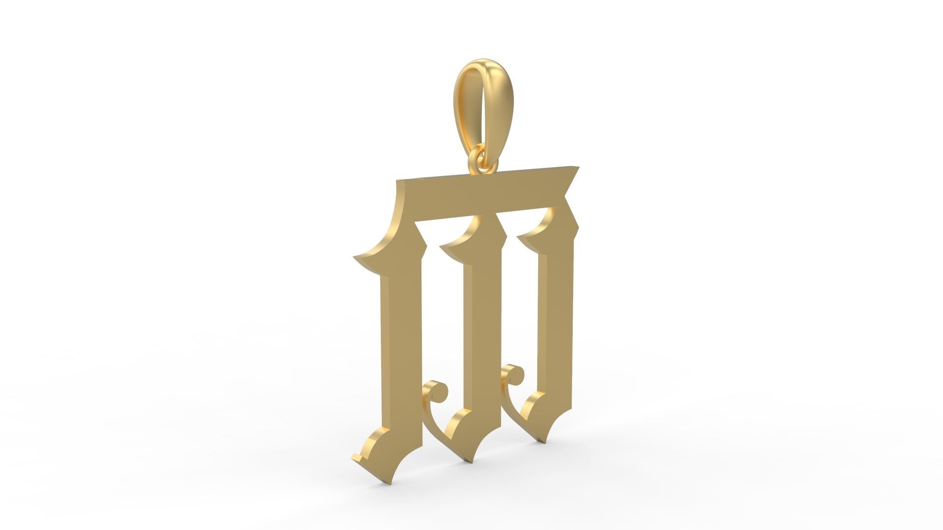 Initial Letters Pendant Battom Glory M 3D print model_3