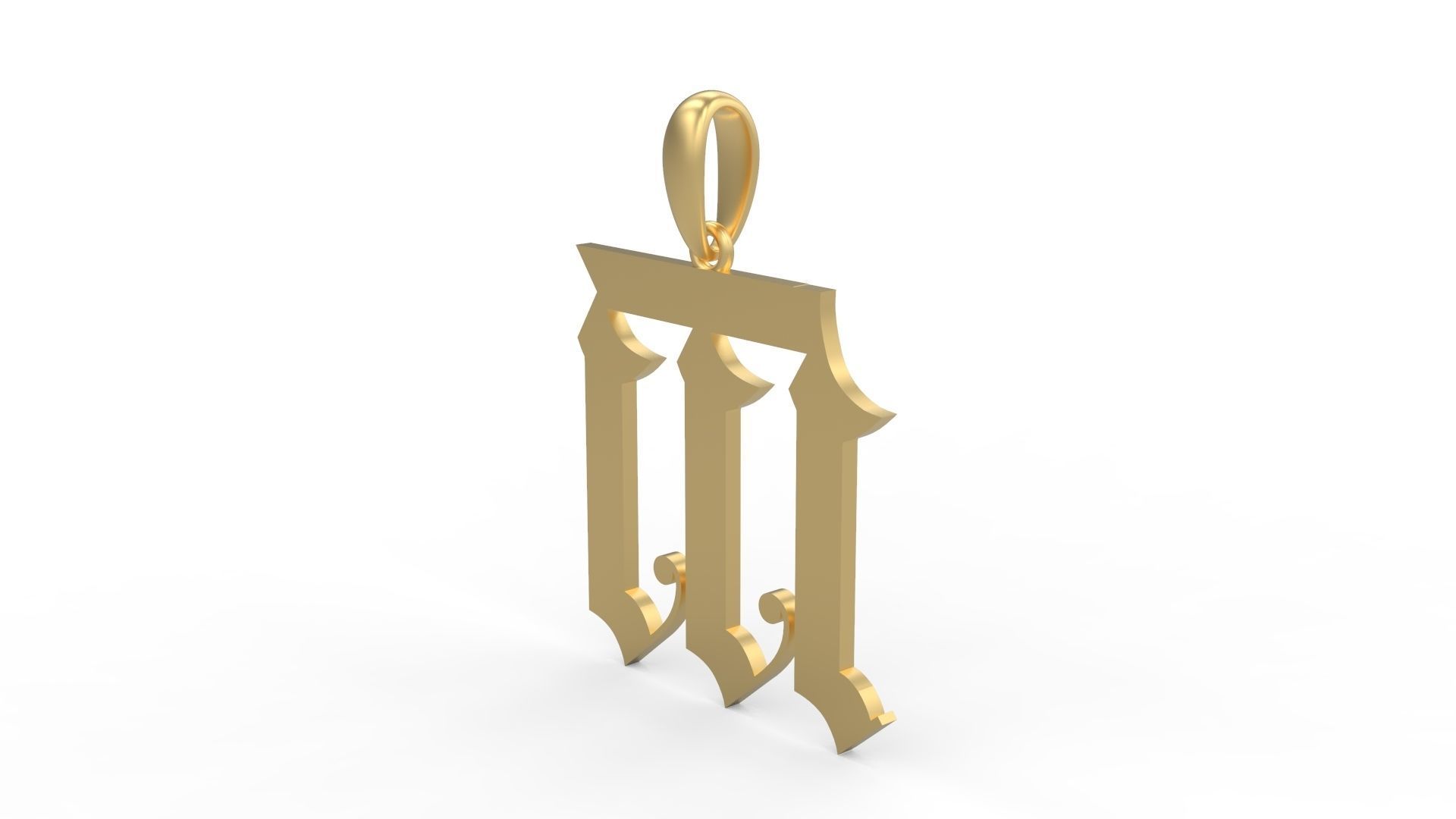 Initial Letters Pendant Battom Glory M 3D print model_1