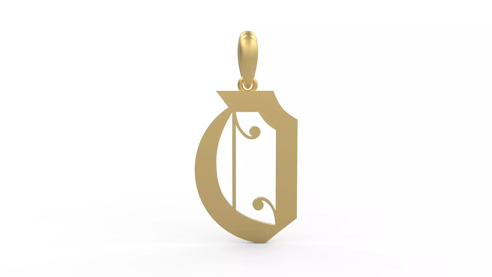 Initial Letters Pendant Battom Glory O 3D print model_0