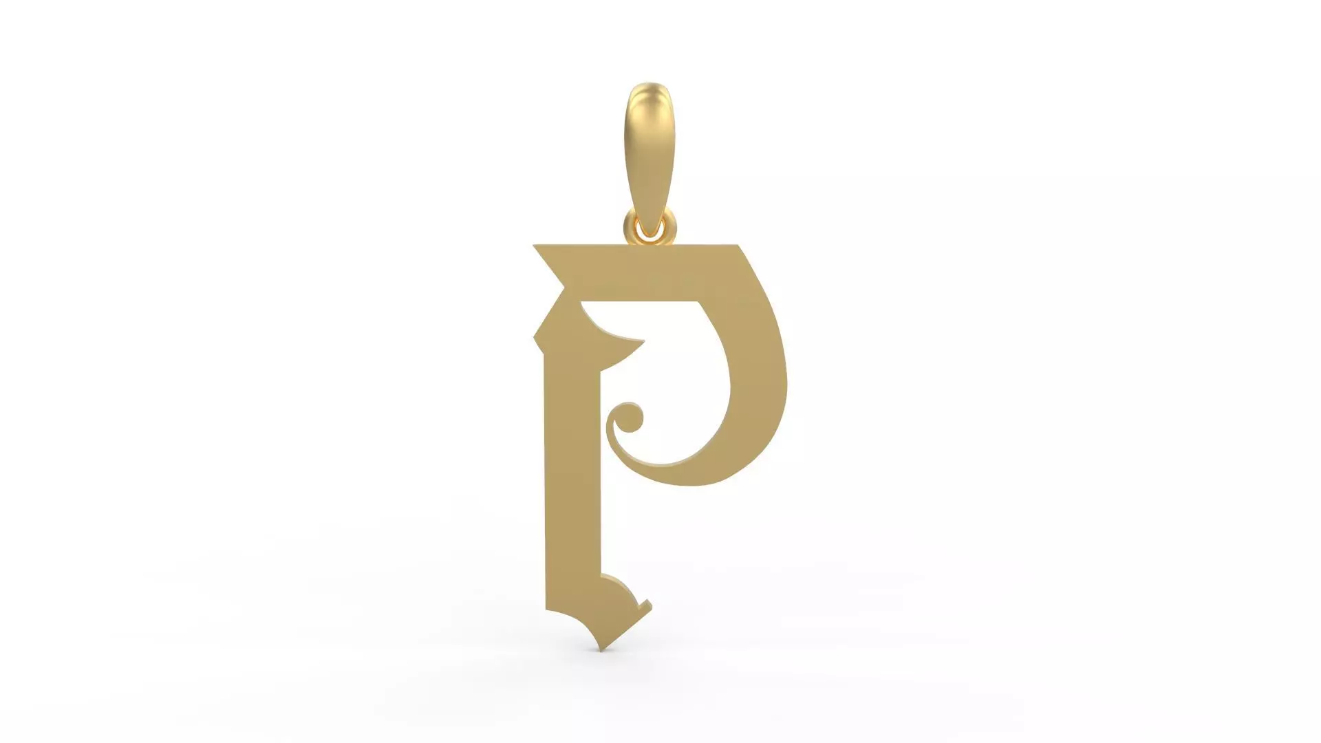 Initial Letters Pendant Battom Glory P 3D print model_0