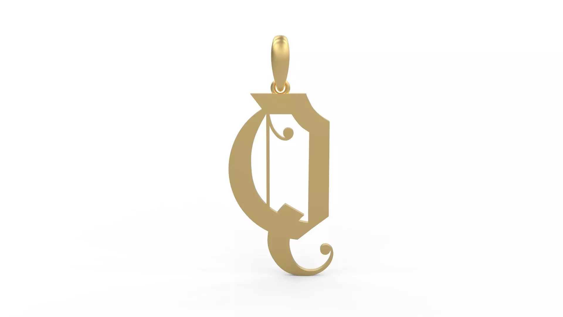 Initial Letters Pendant Battom Glory Q 3D print model_0