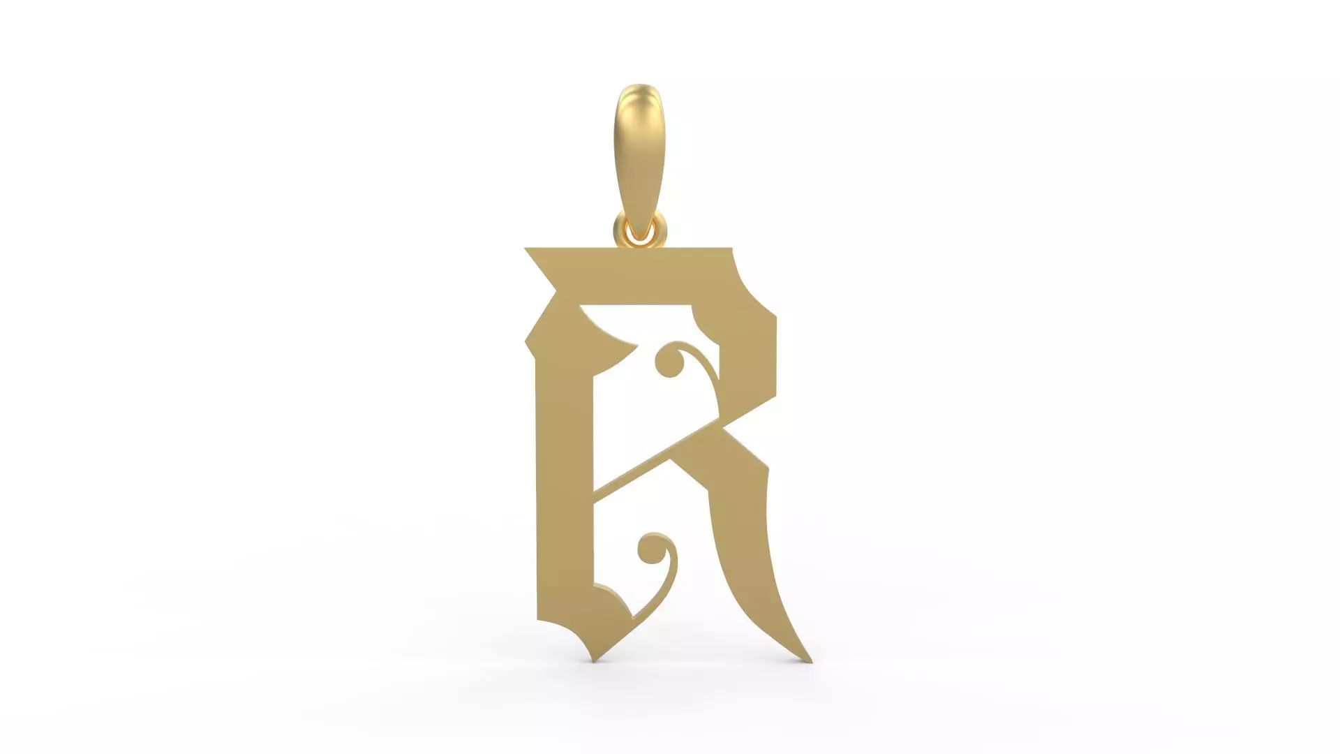 Initial Letters Pendant Battom Glory R 3D print model_0