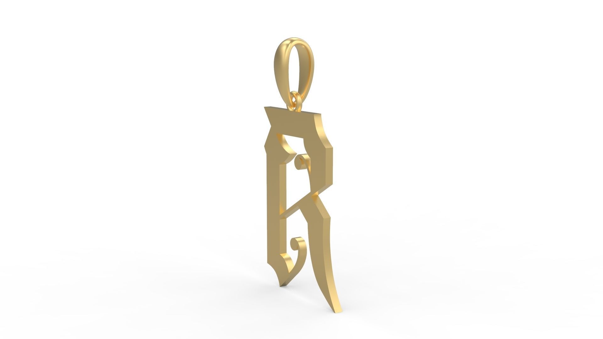Initial Letters Pendant Battom Glory R 3D print model_1