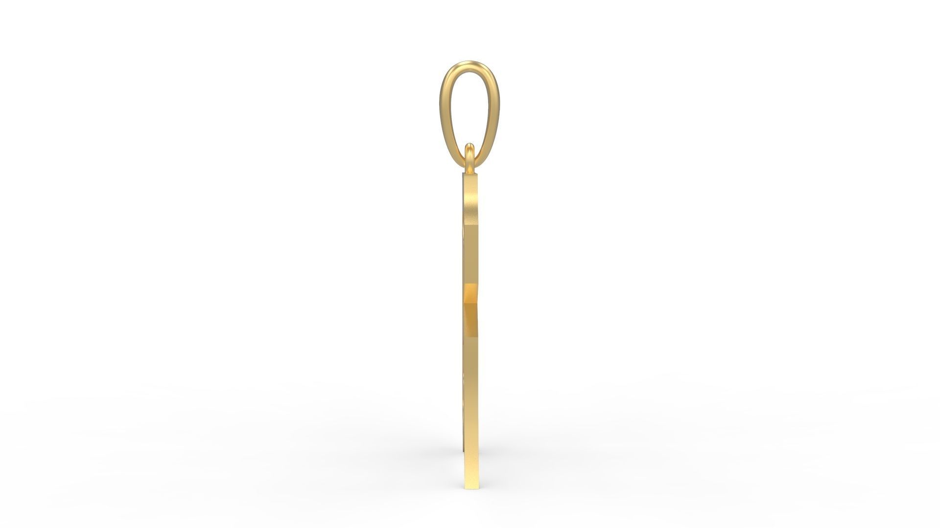 Initial Letters Pendant Battom Glory R 3D print model_2