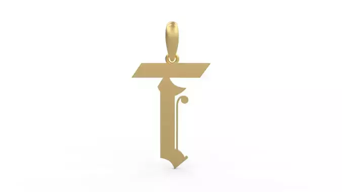Initial Letters Pendant Battom Glory T 3D print model