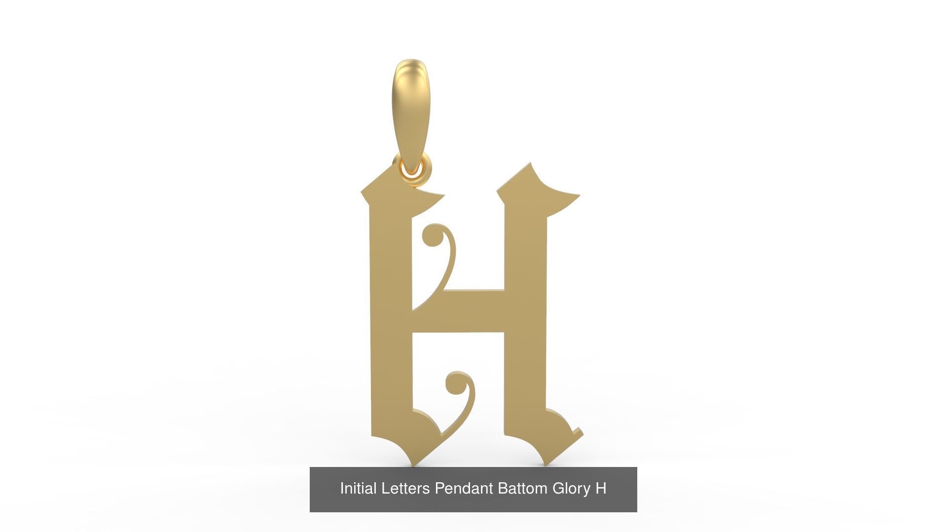 Initial Letters Pendant Alphabets Battom Glory 3D Model Collection_10