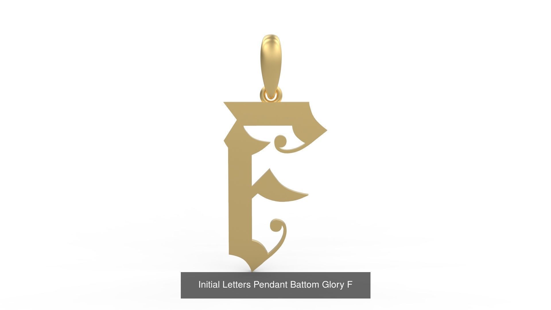 Initial Letters Pendant Alphabets Battom Glory 3D Model Collection_7