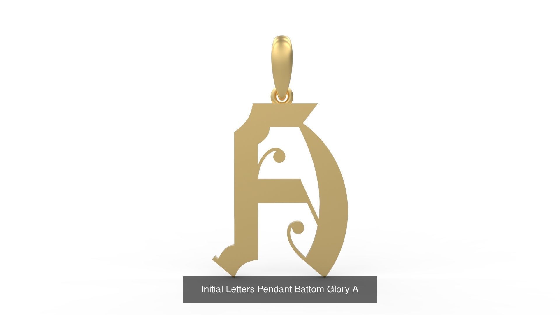 Initial Letters Pendant Alphabets Battom Glory 3D Model Collection_3