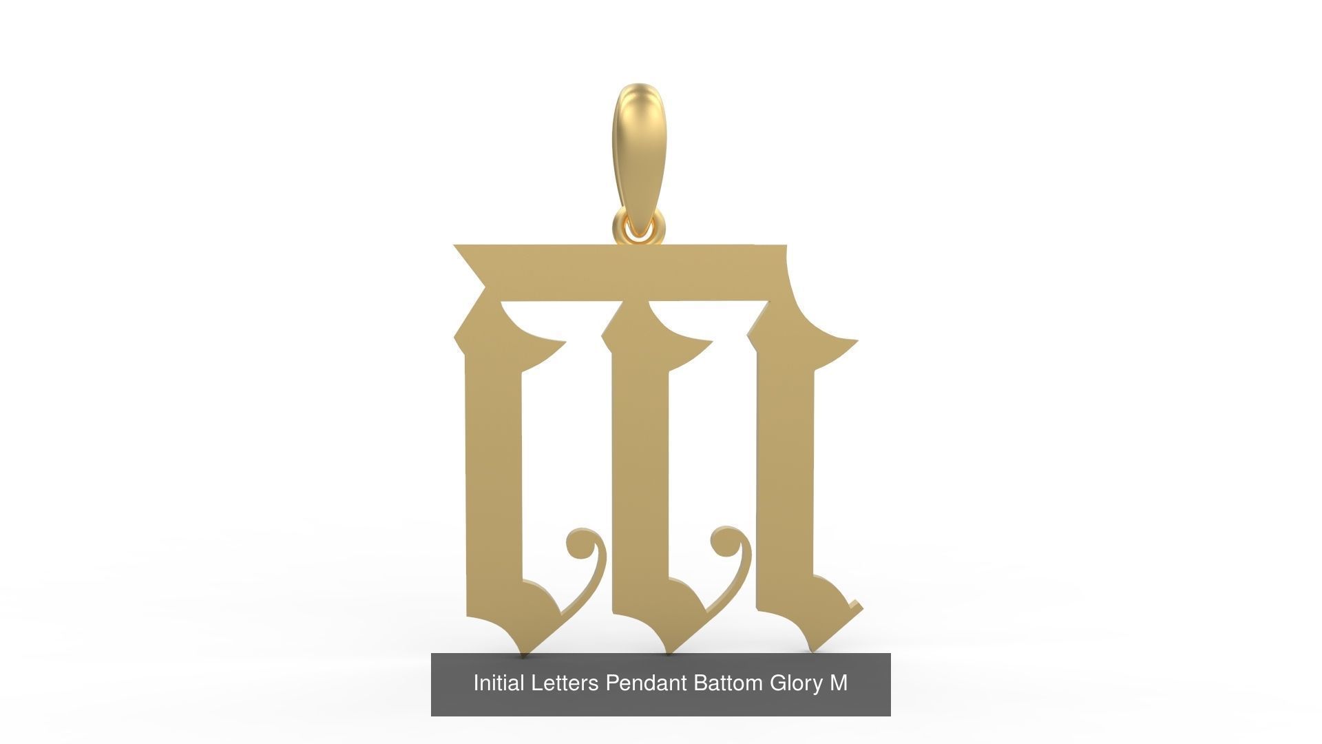 Initial Letters Pendant Alphabets Battom Glory 3D Model Collection_15