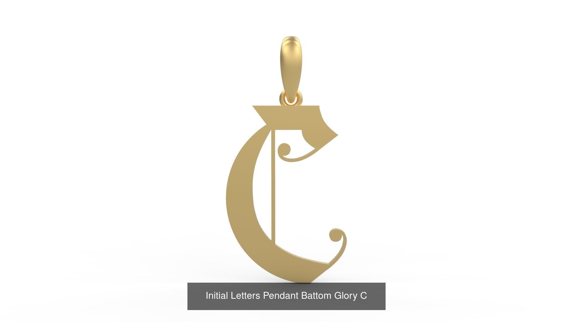 Initial Letters Pendant Alphabets Battom Glory 3D Model Collection_5