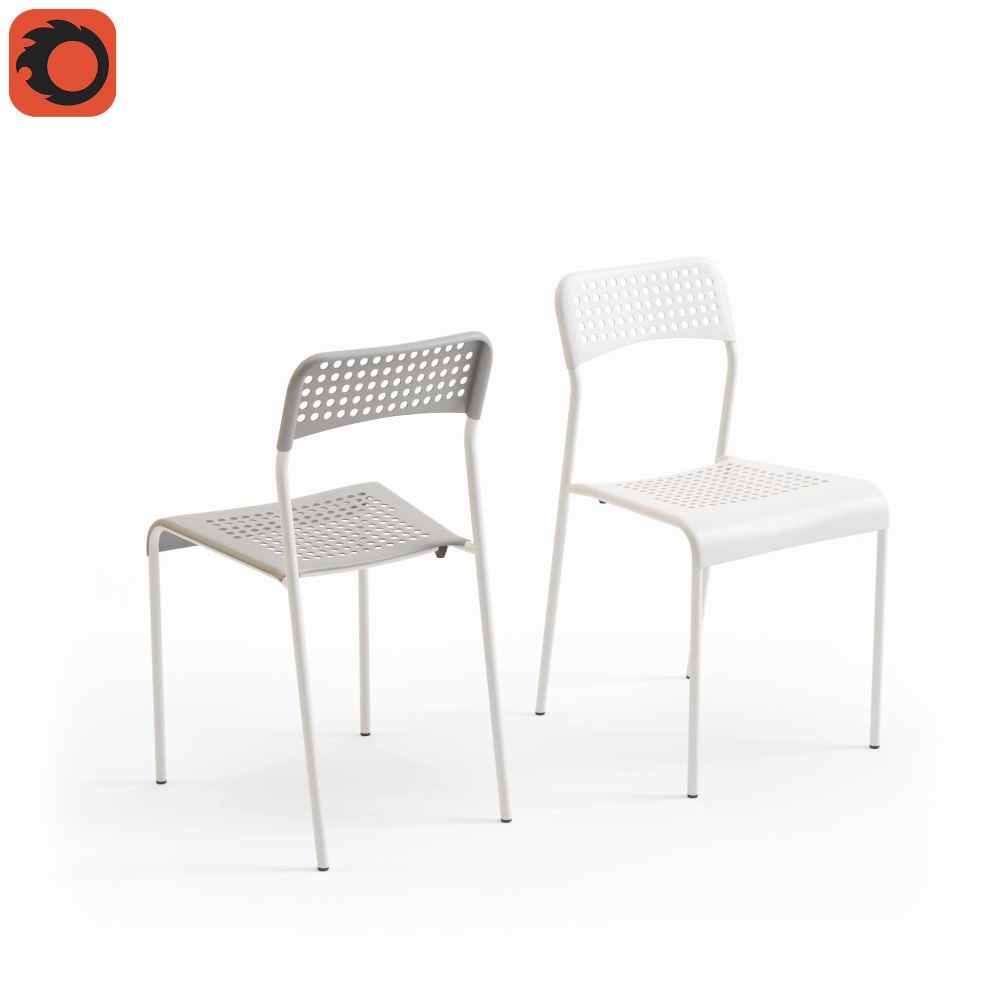 Chair IKEA ADDE 3D model_2