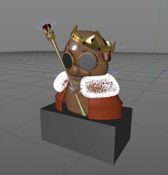 King Pug NFT 3D model_1