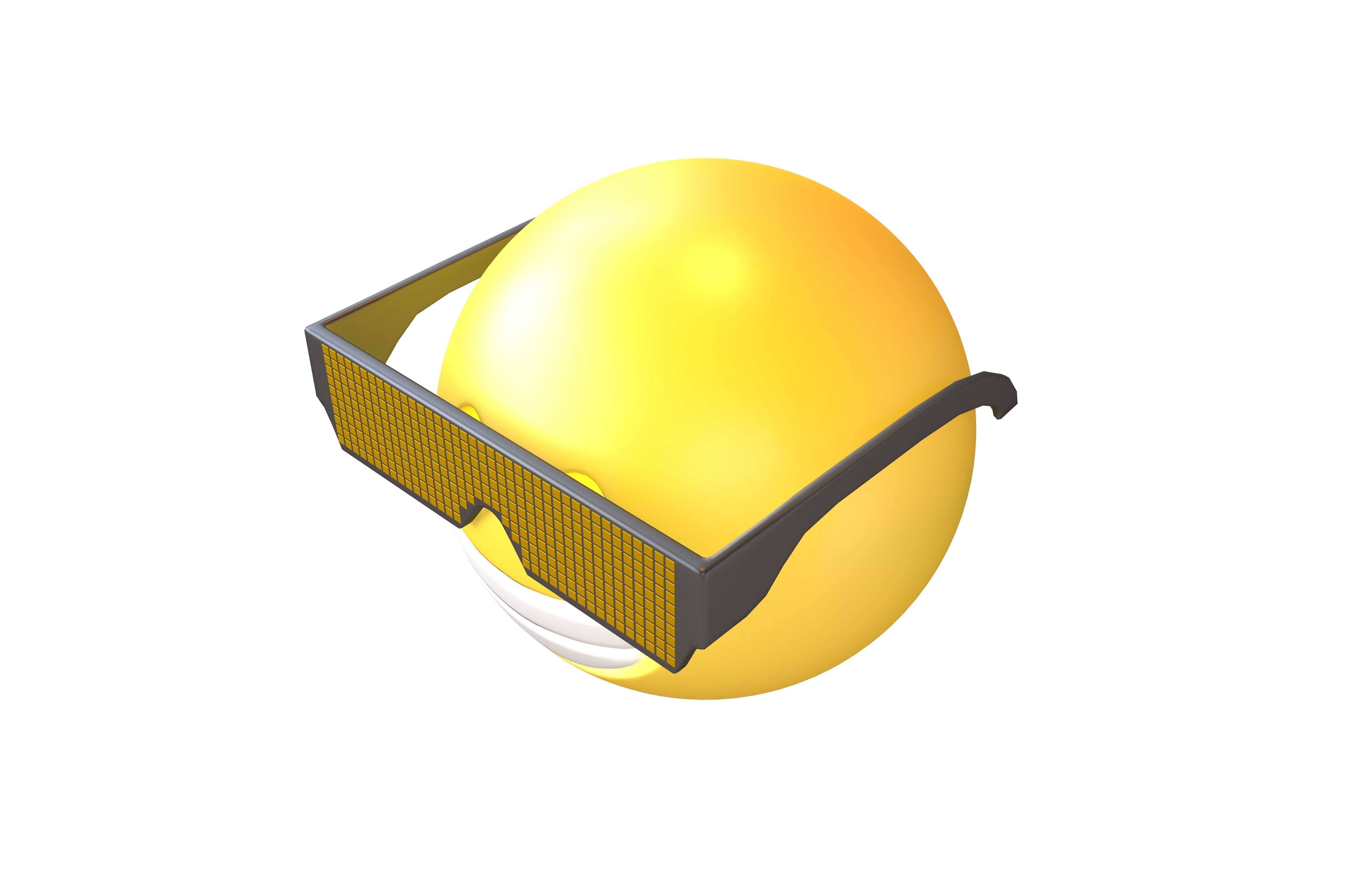 Beaming Face With Future Technology Glasses v1 005 Low-poly 3D model_3