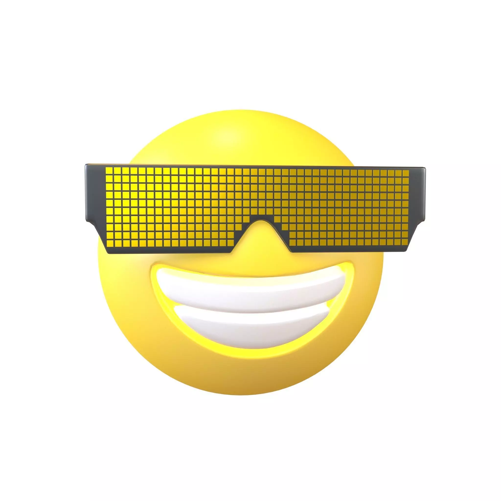 Beaming Face With Future Technology Glasses v1 005 Low-poly 3D model_0
