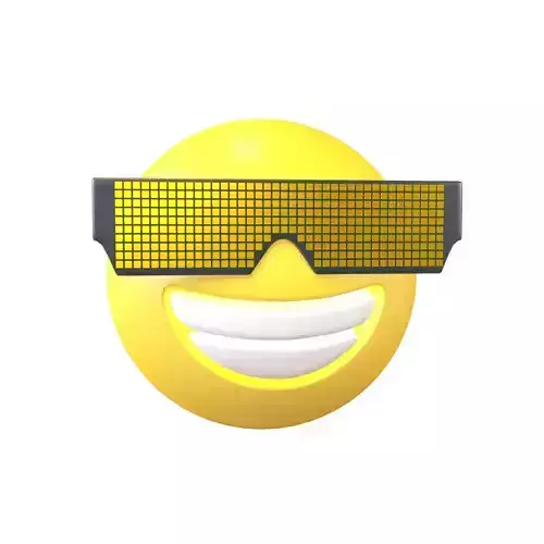 Beaming Face With Future Technology Glasses v1 005 Low-poly 3D model