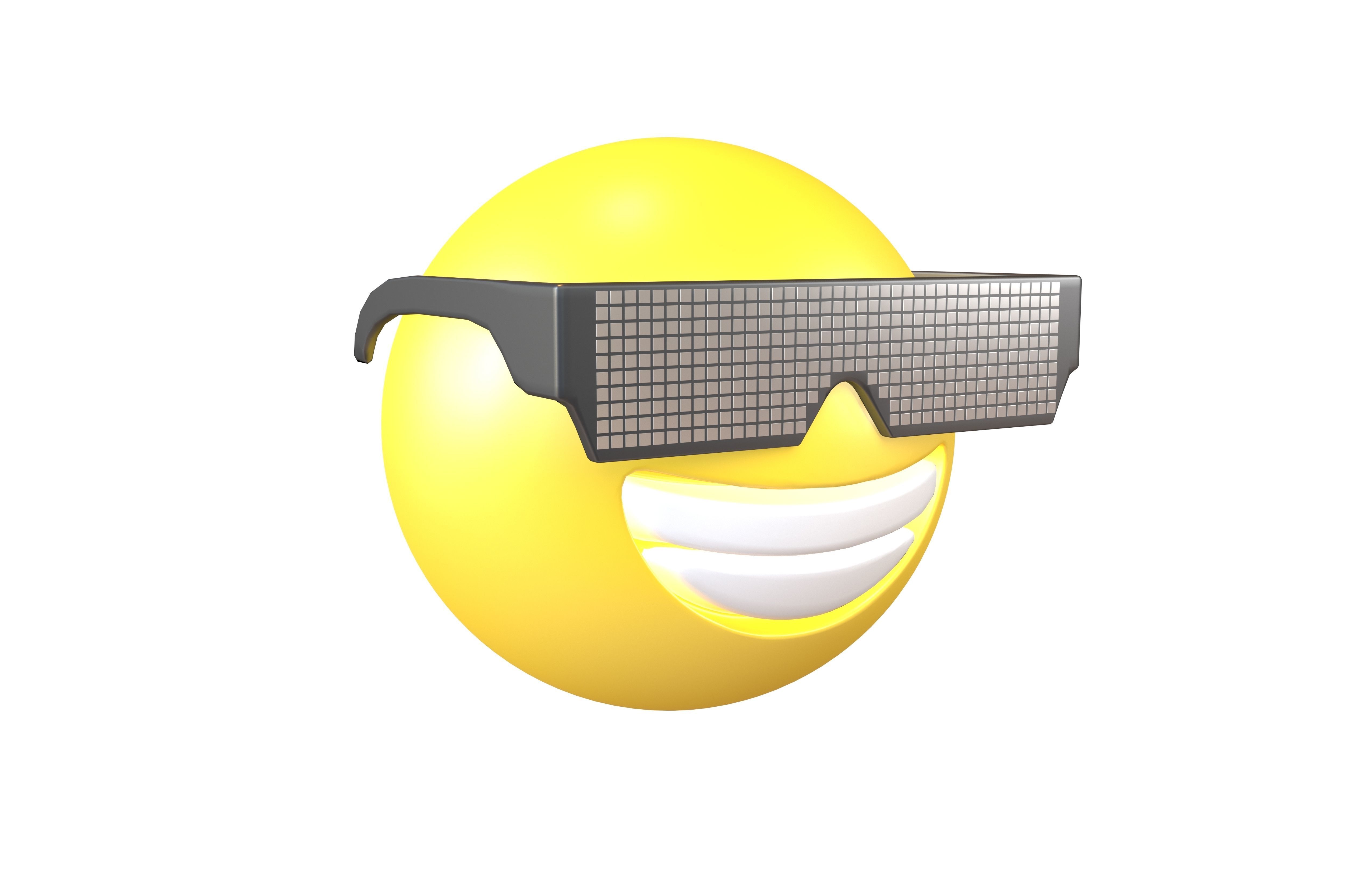 Beaming Face With Future Technology Glasses v1 006 Low-poly 3D model_1