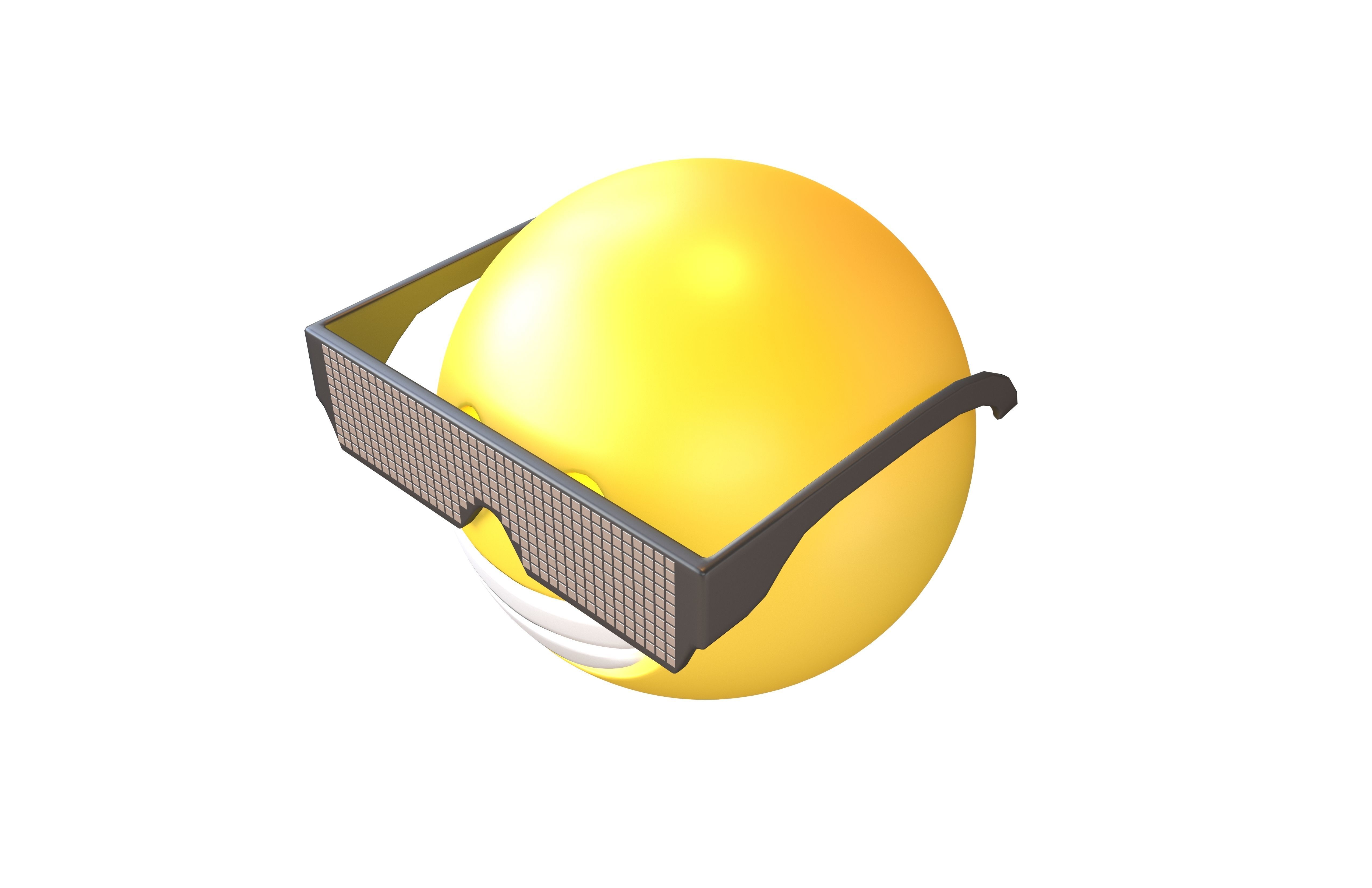 Beaming Face With Future Technology Glasses v1 006 Low-poly 3D model_2