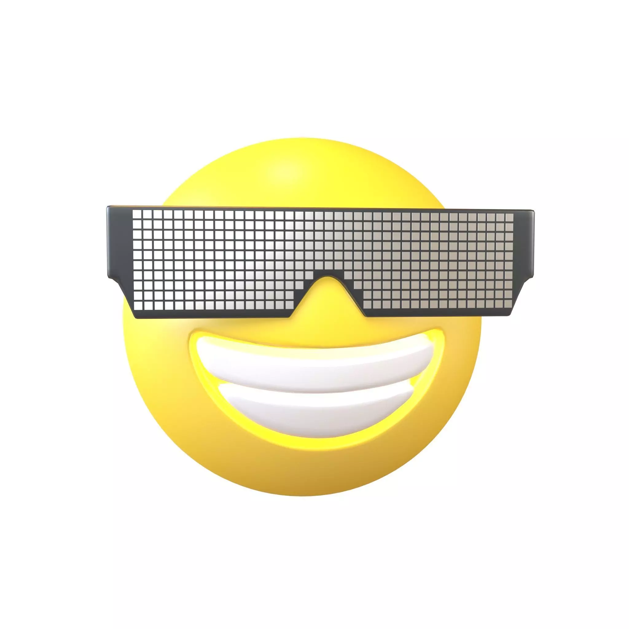 Beaming Face With Future Technology Glasses v1 006 Low-poly 3D model_0