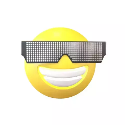 Beaming Face With Future Technology Glasses v1 006 Low-poly 3D model