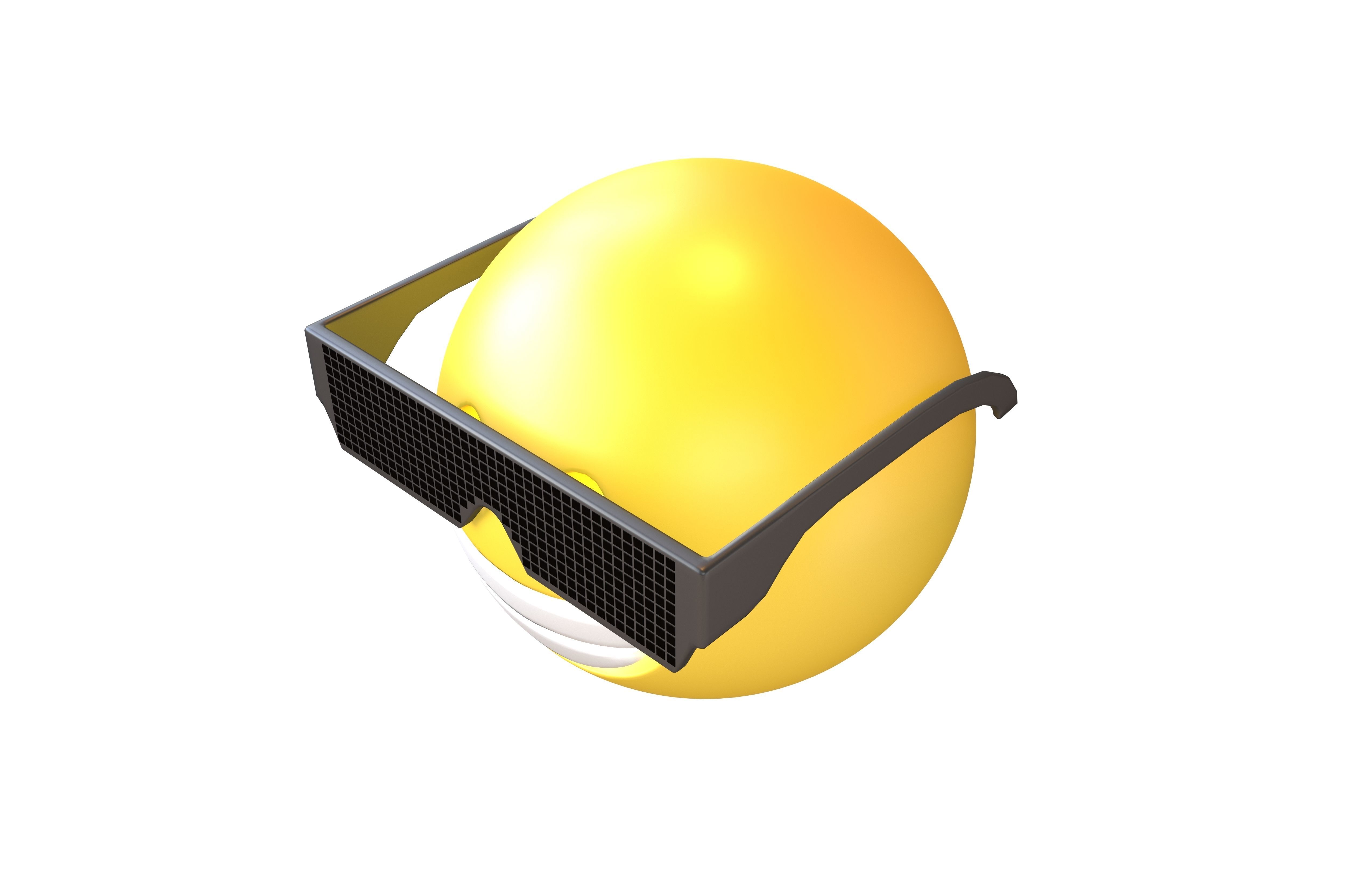 Beaming Face With Future Technology Glasses v1 007 Low-poly 3D model_2