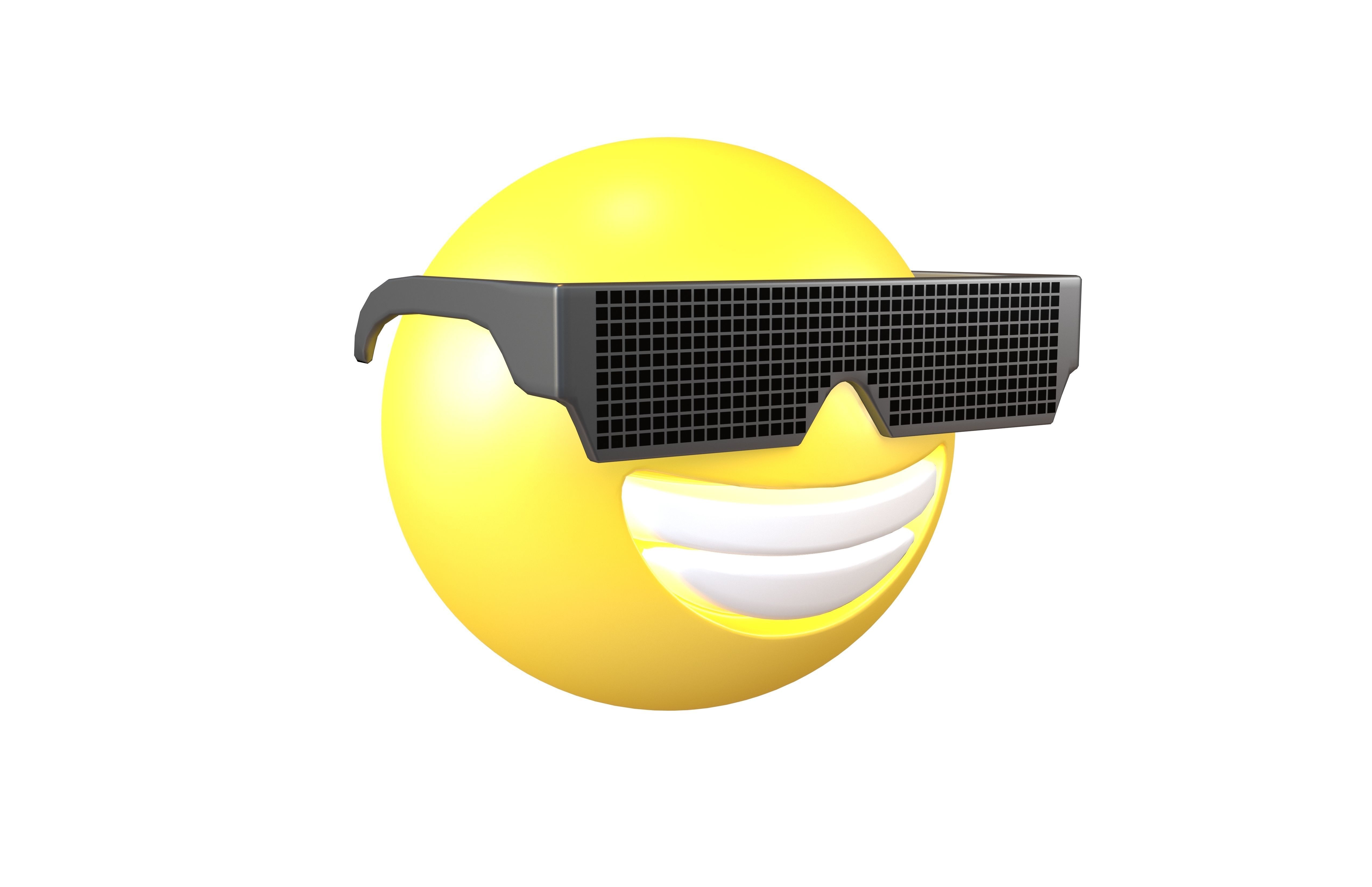 Beaming Face With Future Technology Glasses v1 007 Low-poly 3D model_1