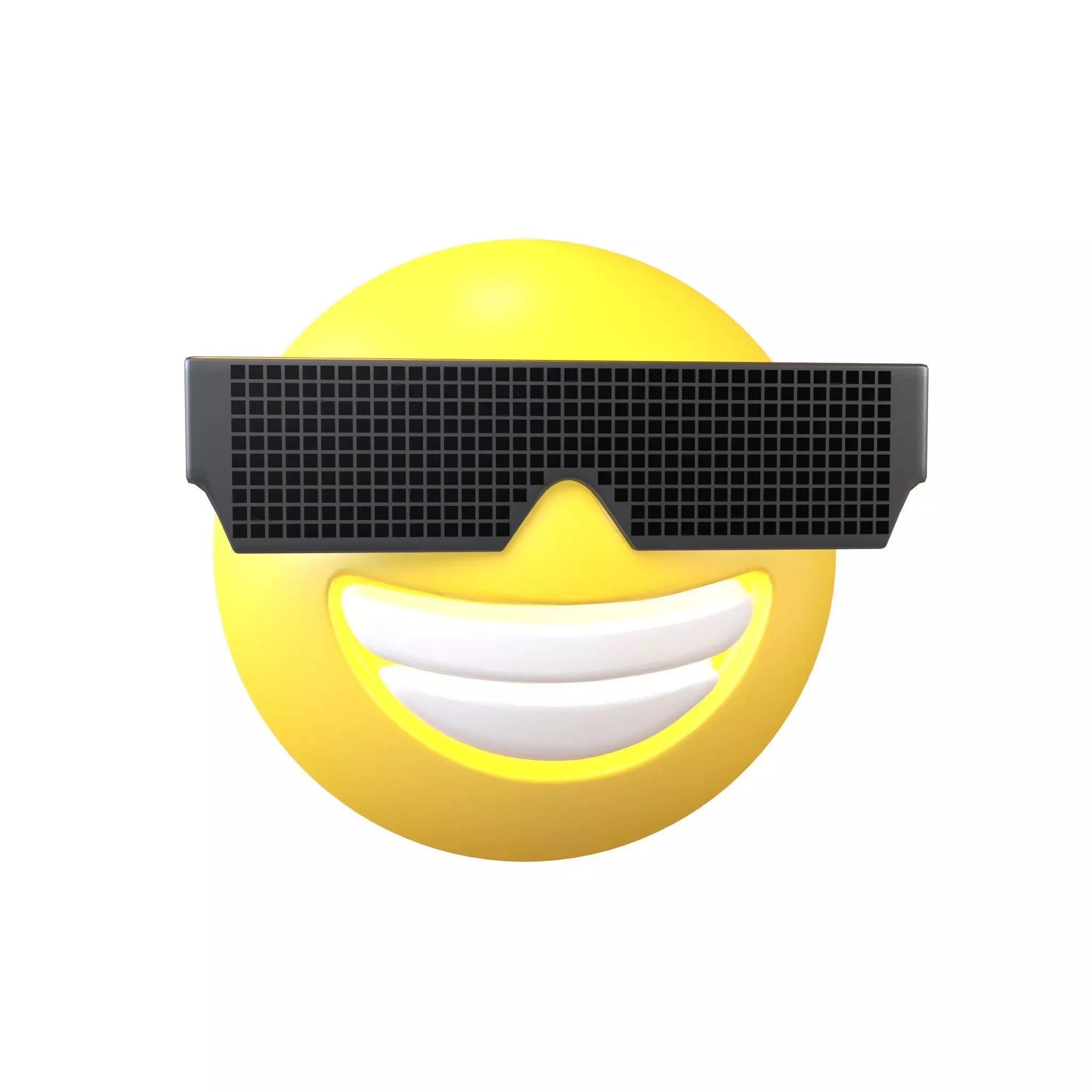 Beaming Face With Future Technology Glasses v1 007 Low-poly 3D model_0