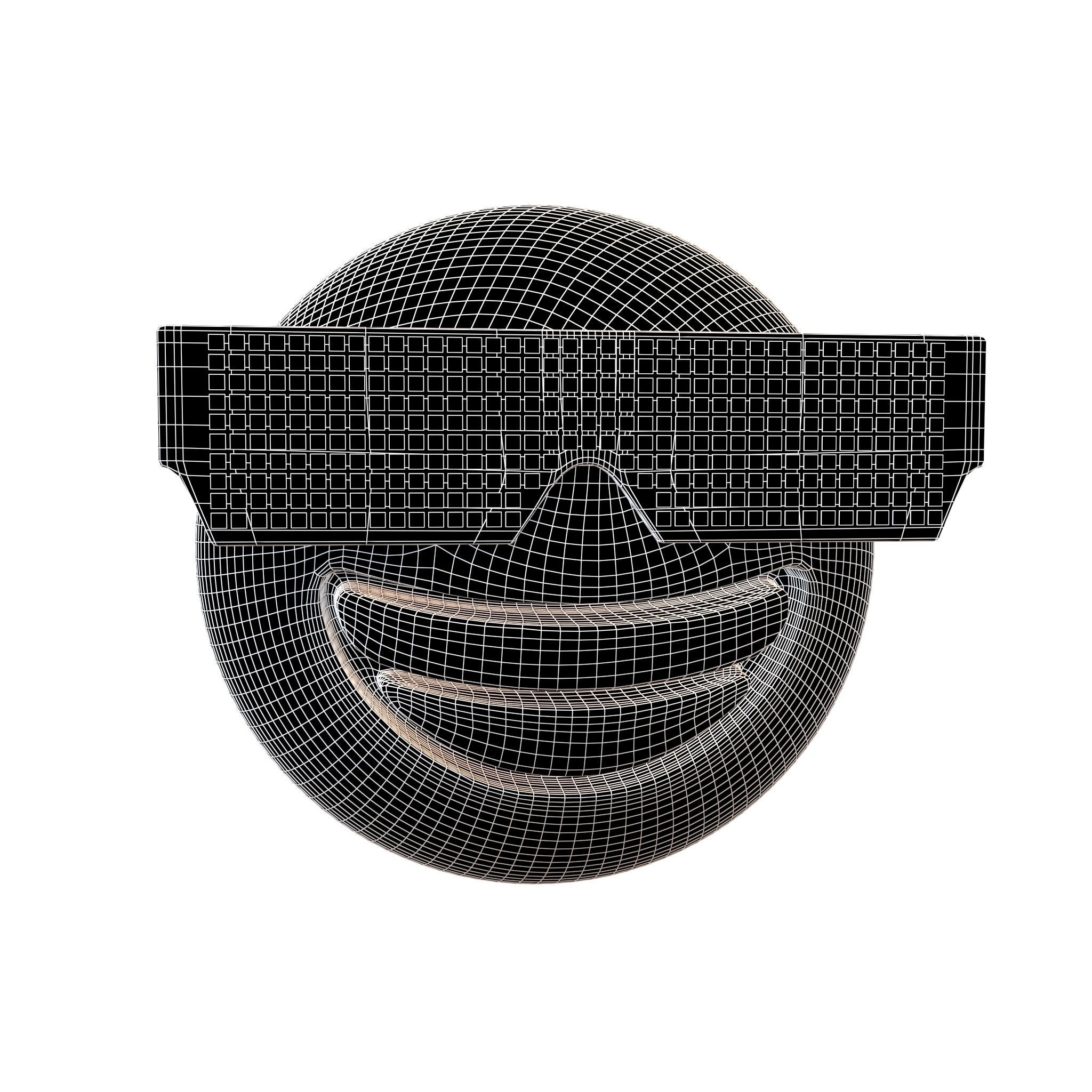 Beaming Face With Future Technology Glasses v1 007 Low-poly 3D model_4