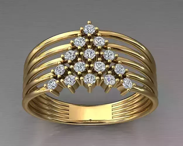 Diamond Ring Triangular 3D print model