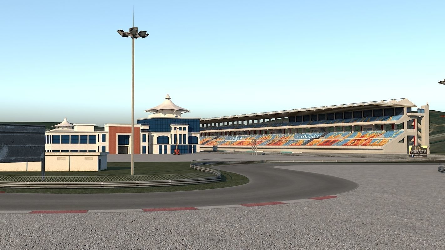 Istanbul Park Formula F1 Racing Circuit Track Model Low-poly 3D model_3