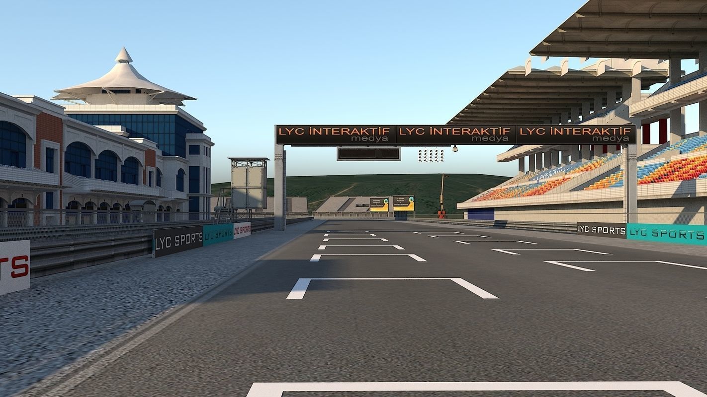 Istanbul Park Formula F1 Racing Circuit Track Model Low-poly 3D model_6